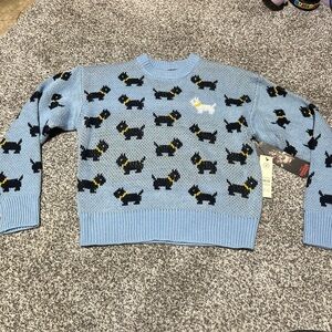 New NWT Stranger Things Scotties Erica Season 5 Blue Pullover Sweater Size XXS
